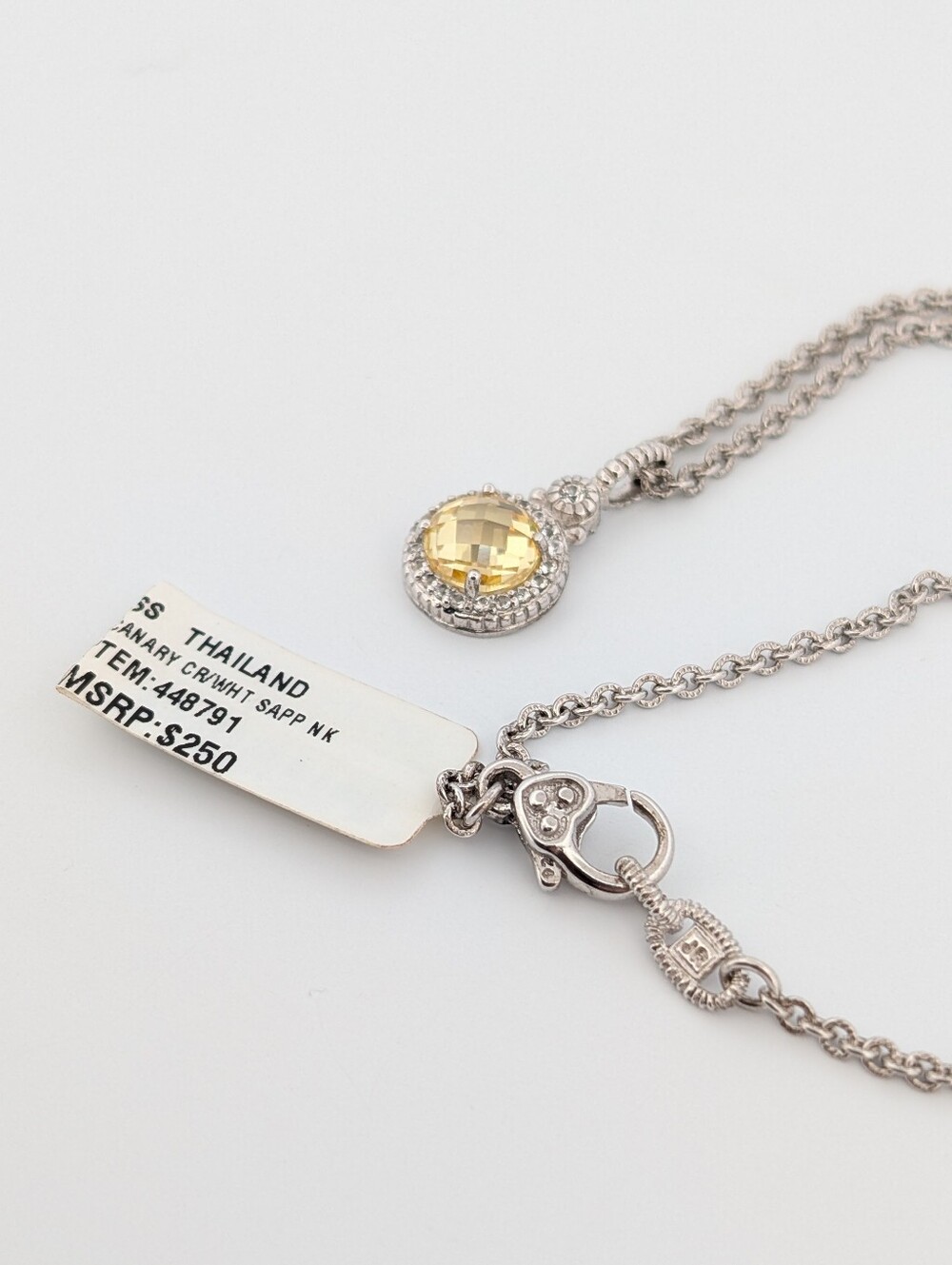 NWT Sterling & 18k Judith Ripka Canary Crystal & White Sapphire Set - Picture 5 of 8